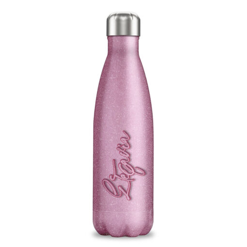 Μπουκάλι Θερμός 500ml Glitter Ροζ με Όνομα 02 | egoetego.gr
