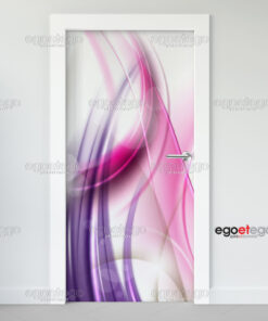 Αυτοκόλλητο πόρτας PurpleAbstract πλαστικοποιημένο | egoetego.gr