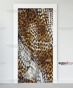 Αυτοκόλλητο πόρτας WildLeopard πλαστικοποιημένο | egoetego.gr