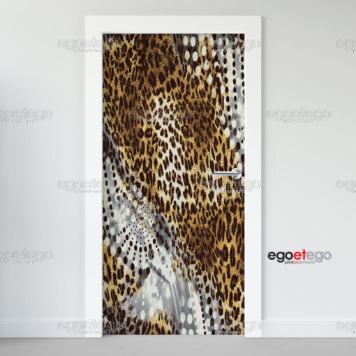 Αυτοκόλλητο πόρτας WildLeopard πλαστικοποιημένο | egoetego.gr