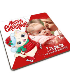 Παζλ μωρού Ξύλινο 4pcs Χριστουγέννων KittyXmas με φωτογραφία | egoetego.gr