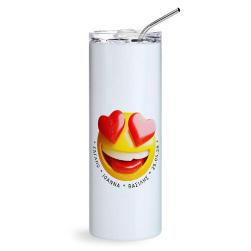 Θερμός 600ml Sparkling Rainbow Ερωτευμένων LoveEmoji με Ονόματα